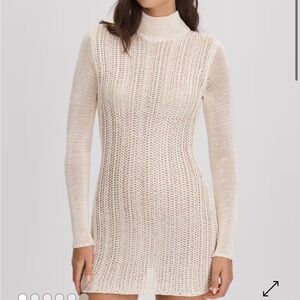 SAVANNAH MORROW Sawai Mini Dress Ivory Knitted Sheer Bodycon Sz XS NEW
